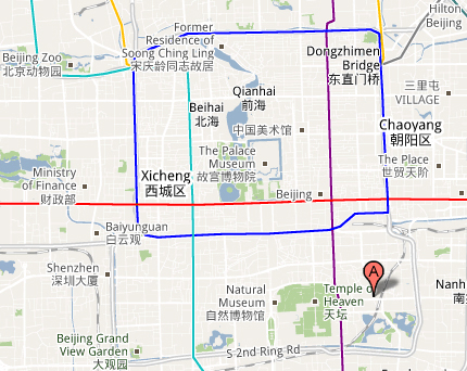 Landkarte des des Kempinski Hotel Beijing Lufthansa Center s